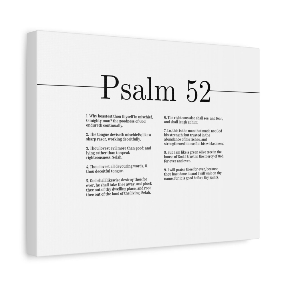 Scripture Canvas The House Of God Psalm 52 Christian Wall Art Bible Verse Print
